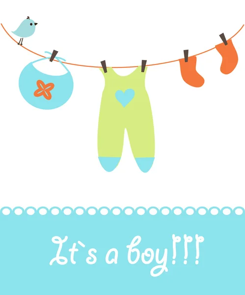 Tarjeta de anuncio del niño bebé. — Archivo Imágenes Vectoriales