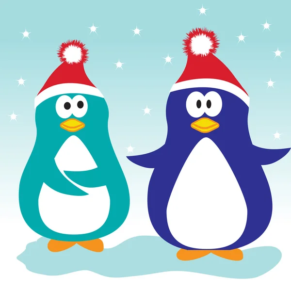 Pinguins de Natal . —  Vetores de Stock