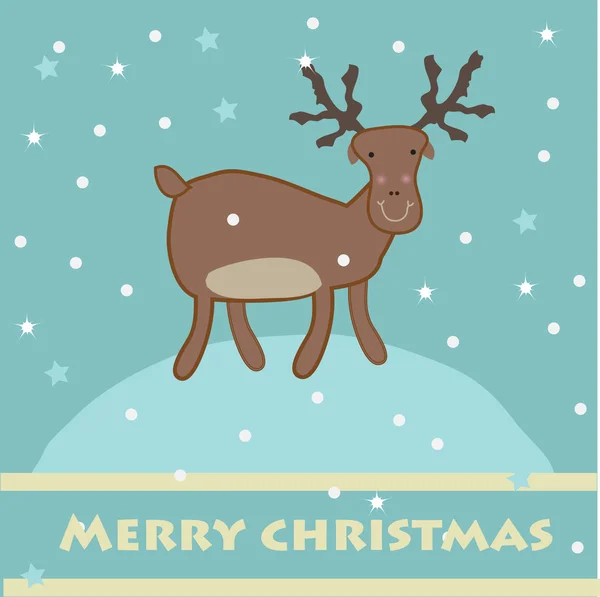 Christmas reindeer greeting card. — Stock Vector