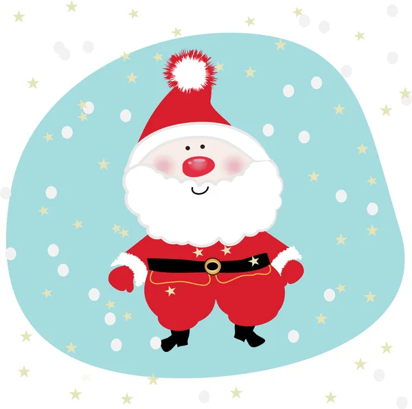 Щасливий Санта за різдвяну листівку. Векторні . — стоковий вектор