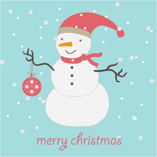 Christmas snowman — Stock Vector