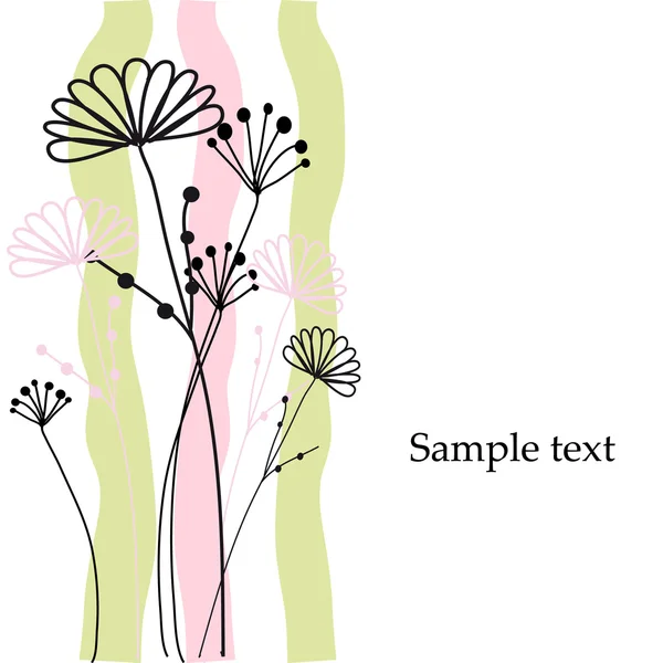 Cartão de saudação com flores. — Vetor de Stock