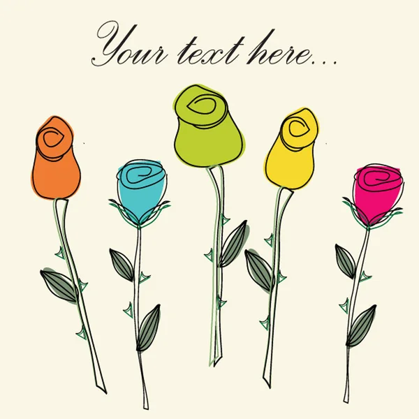 Carte de vœux rétro aux roses . — Image vectorielle