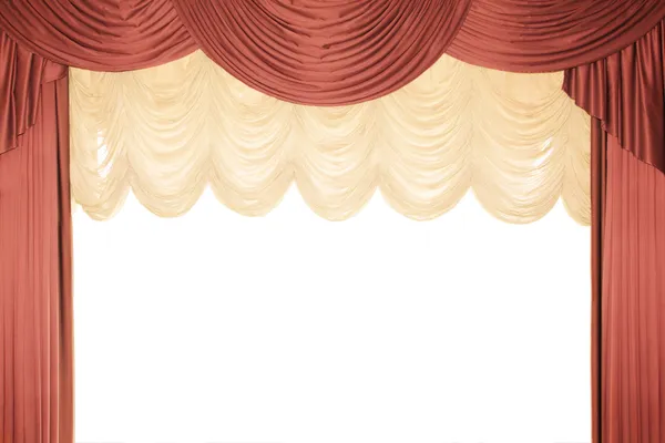 Tenda palcoscenico rosso con un tull — Foto Stock