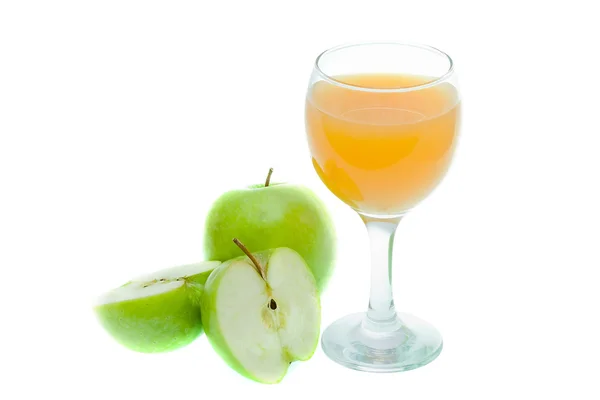Jablečné šťávy a ovoce — Stock fotografie
