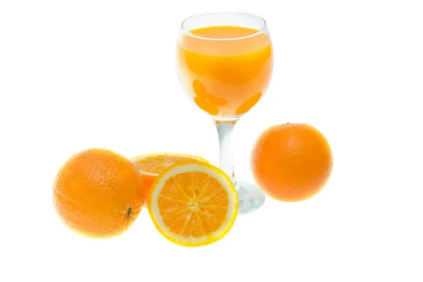 Pomerančová šťáva a ovoce — Stock fotografie