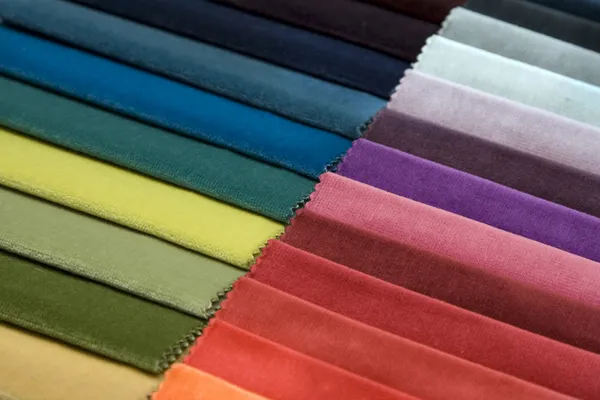 Different colors of fabric — Stok fotoğraf
