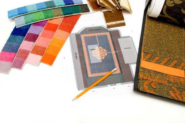 Vzorky barev v design studio — Stock fotografie
