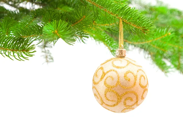 Рождественская игрушка и елка — стоковое фото