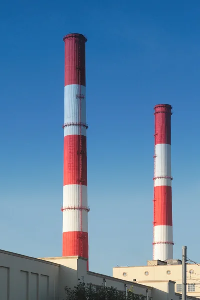 stock image Smoke stacks of power plant