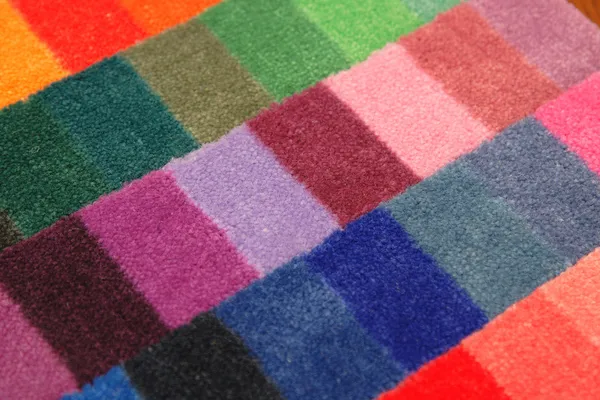 Color board of carpet samples — Stockfoto