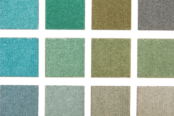地毯样品的颜色范围 — 图库照片