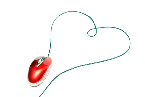 Röd mus som hjärta — Stockfoto