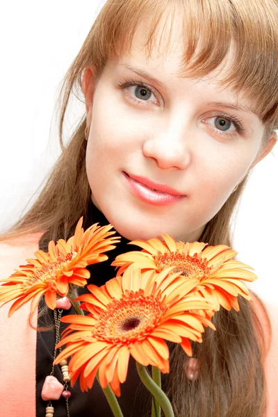 Woman and flower Stock Picture
