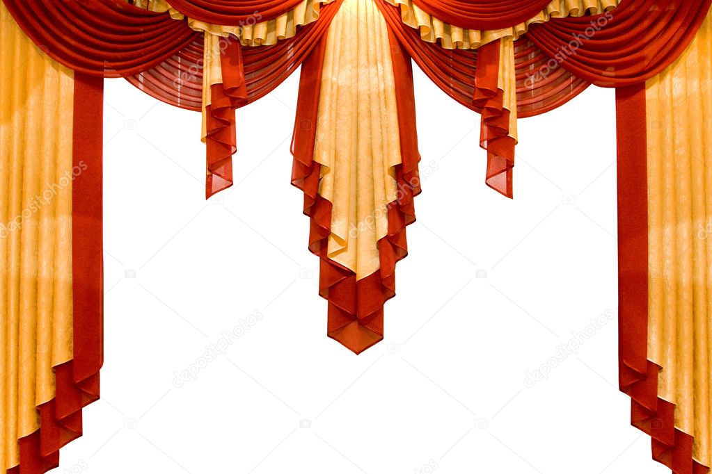 Red with gold stage curtain