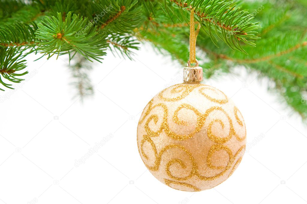 Christmas decoration on green tree
