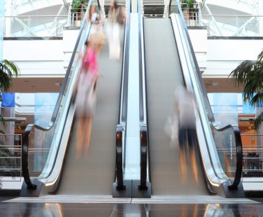 Escalator with motion blur clipart