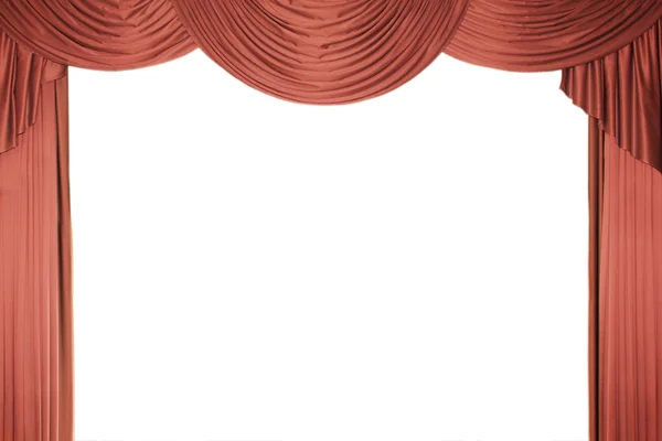 Cortina de palco vermelho com um tull — Fotografia de Stock