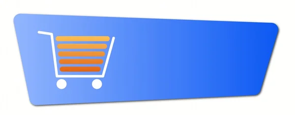 Botão de carrinho de compras azul — Fotografia de Stock