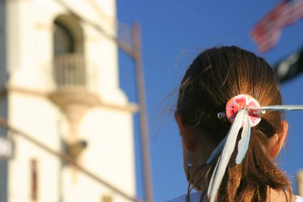 Girl Feather Headdress — Stock Photo, Image