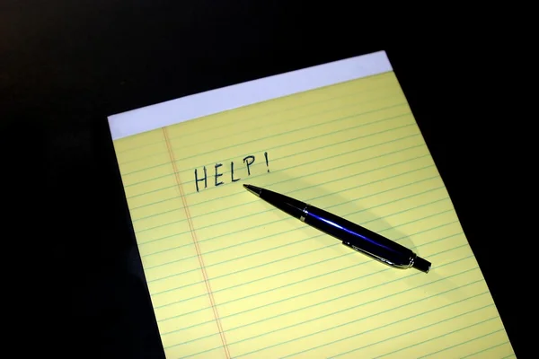 Notepad Pen Help — Stock Photo, Image