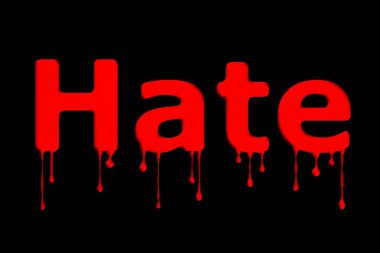 Hate Bllod Text Black clipart