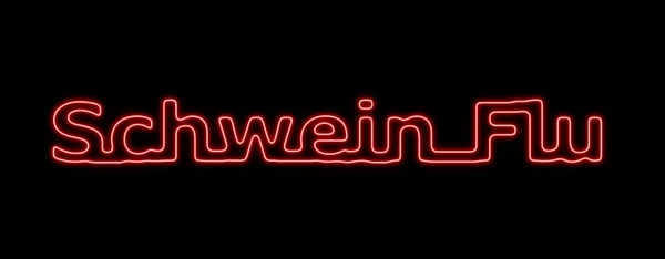 Schwein Gripe Neon Vermelho Preto — Fotografia de Stock