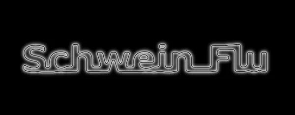 Schwein Flu Neon White Black — Stock Photo, Image