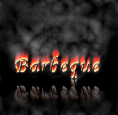 Barbeque Text On Fire clipart