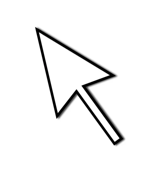 カーソルの矢印マウス黒線 — ストック写真