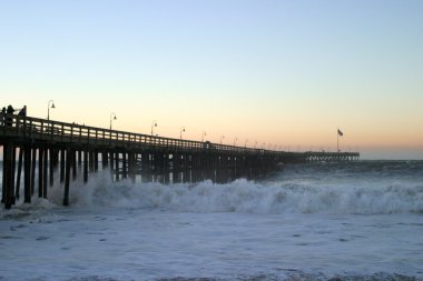 Ocean Wave Storm Pier clipart