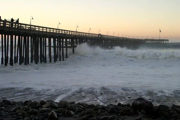 Ocean Wave Storm Pier — Stock Photo, Image