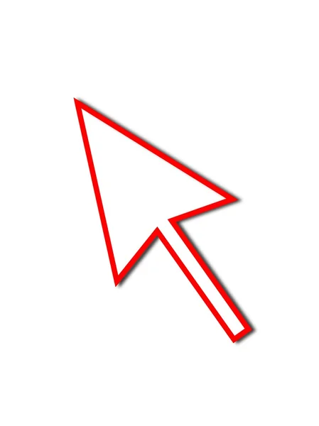 Красная линия стрелы курсора — стоковое фото