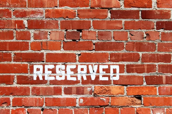 Brick Wall Reserved — Stock Photo, Image