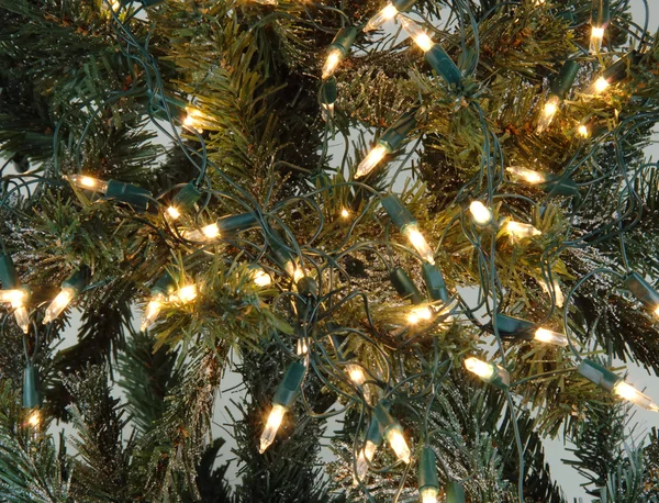 Lumières d'ornement d'arbre de Noël — Photo