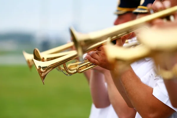 stock image Musicians trombonists.