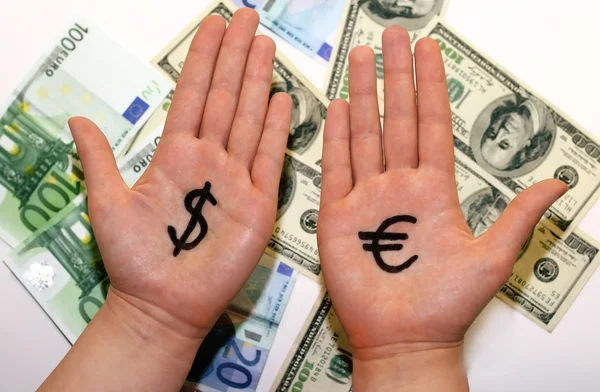 Евро или доллар . — стоковое фото