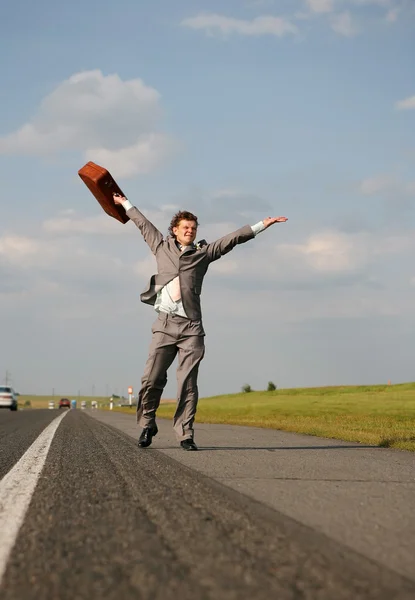 stock image Happy businessman.