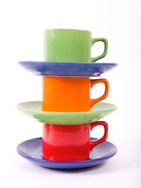 Ensemble de tasses colorées — Photo