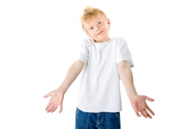 The boy shows the hands clipart