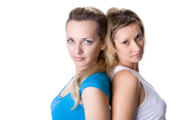 Portrait of two pretty young women, stan — Stock Photo, Image