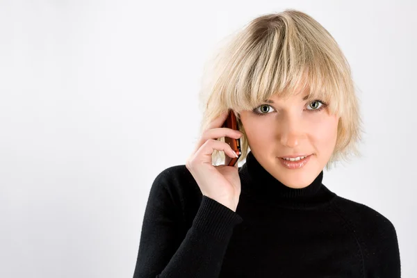 Business tjej på telefonen — Stockfoto