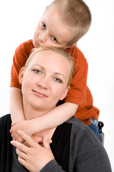 Five years old boy and his mother — Stock Photo, Image