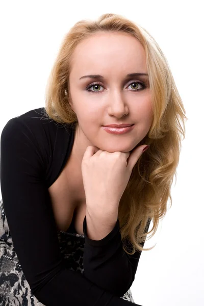 Geïsoleerde portret shot van een blonde — Stockfoto