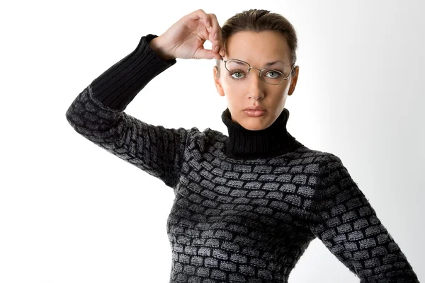 Jovem mulher com óculos — Fotografia de Stock