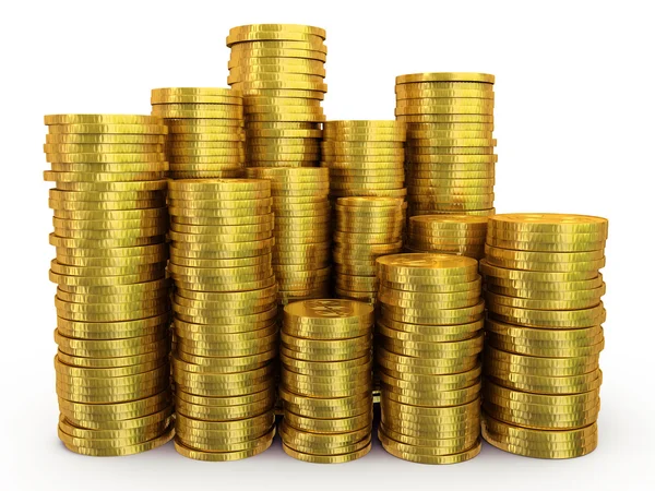 Stacks of gold coins — Stock Photo, Image