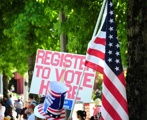 Szavazók regisztrációs booth. — Stock Fotó