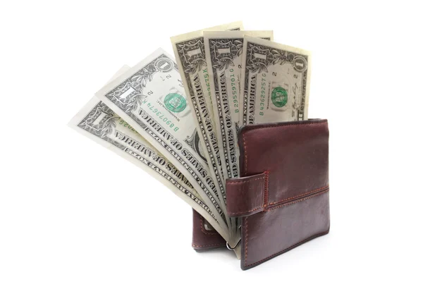 Last five dollars in the purse — Stock Photo, Image