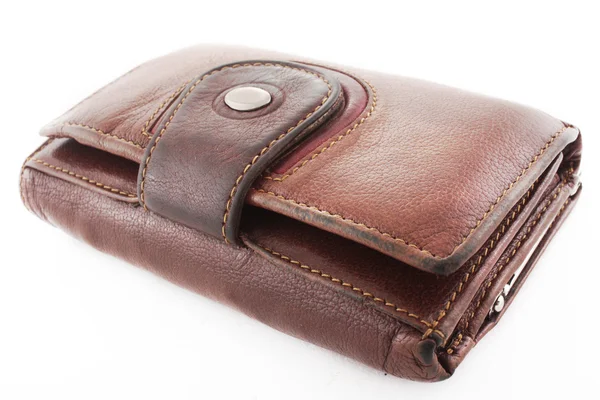 Empty leather purse — Stock Photo, Image