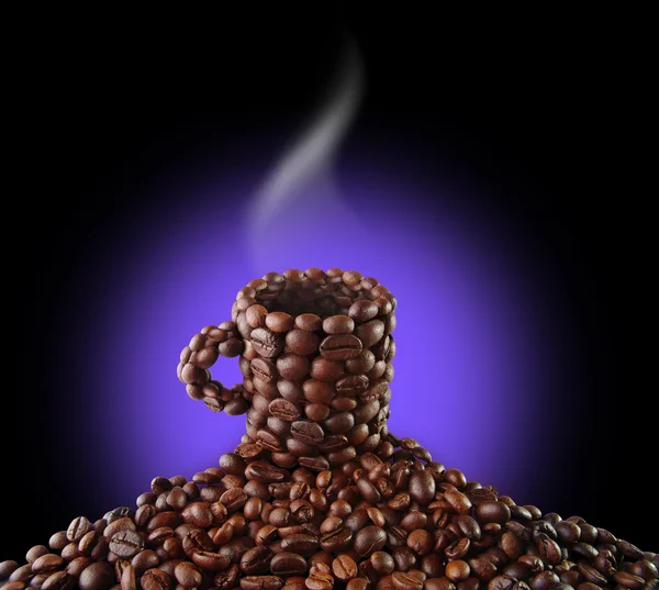 咖啡粒的杯 — 图库照片